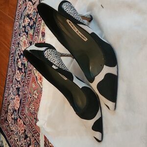 Manolo Blahnik Black and White Women's Heels